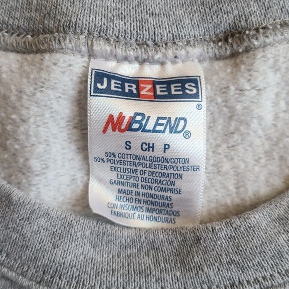 Jerzees Small Gray Black Thankful for mashed purrtatos long sleeve sweatshirt - Picture 3 of 3